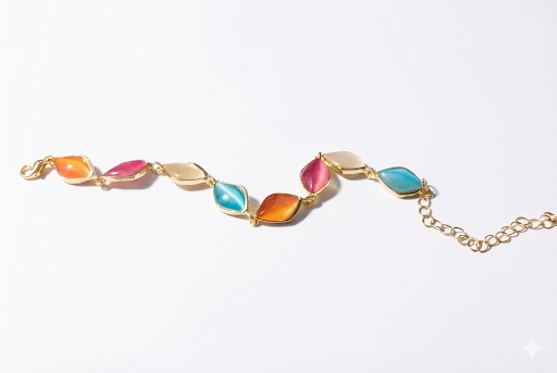 Colorful Leaf Gem Bracelet