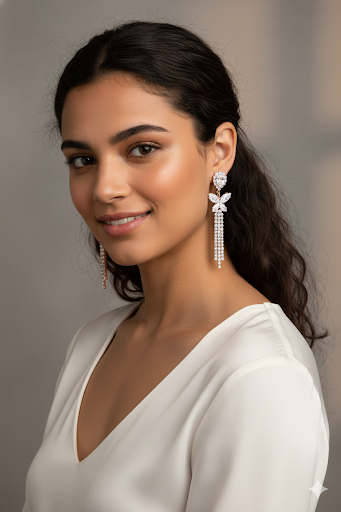 Butterfly Crystal Drop Earrings