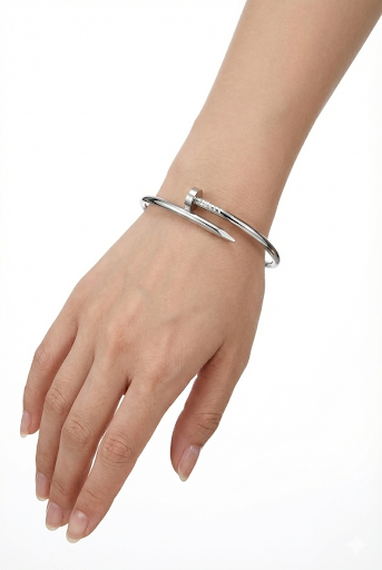 Silver plated Nail Bracelet