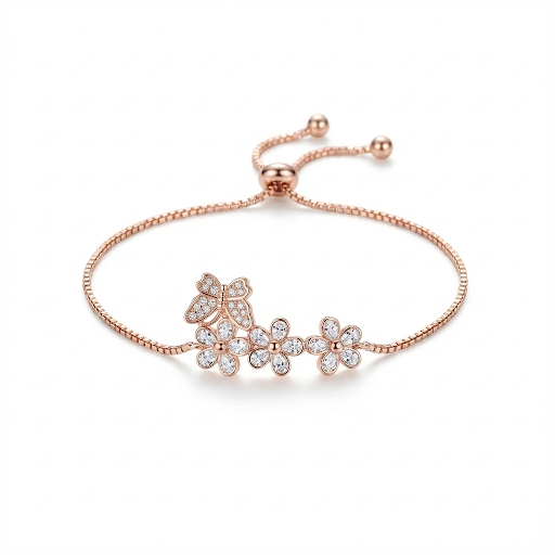 Rose Gold Flower Bracelet