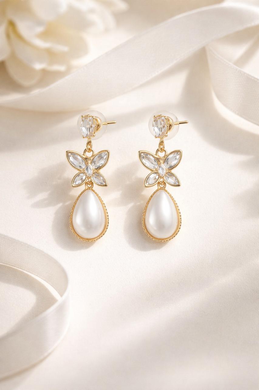 Gold plated Pearl Drop Earrings