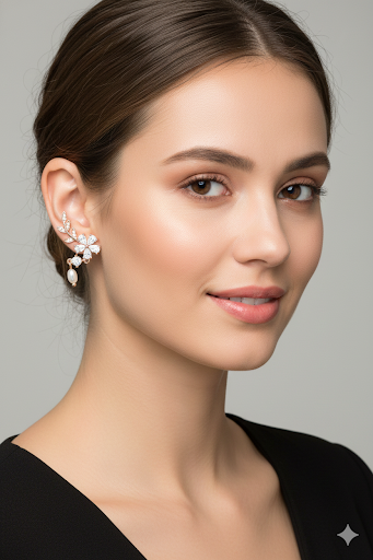 Elegant Floral Crystal Earrings