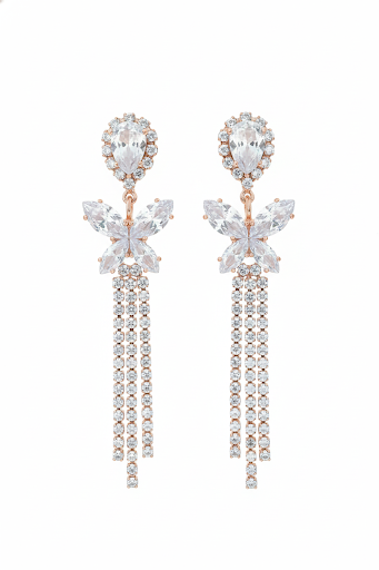Butterfly Crystal Drop Earrings