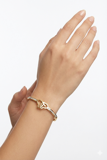 Elegant Gold Plated and Drops Bangle