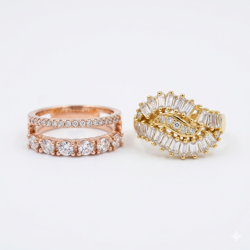 Elegant Diamond Rings Set