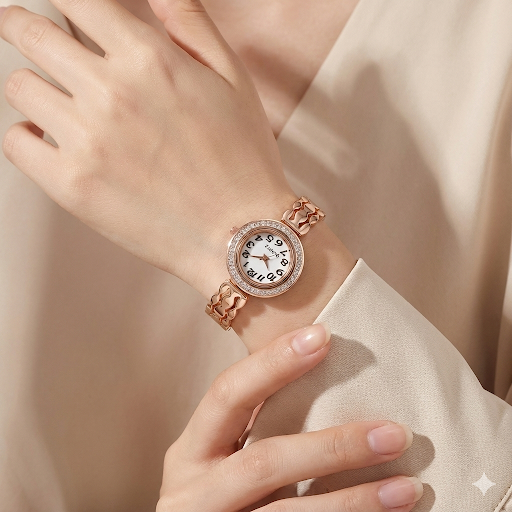 Elegant Rose Gold Plated Quartz Watch