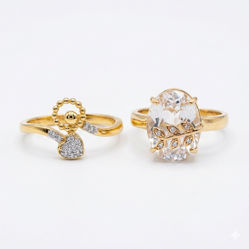 Elegant Gold-Plated Ring Set