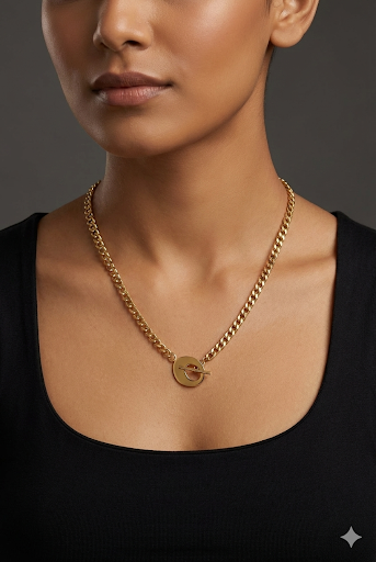Gold Curb Chain Necklace