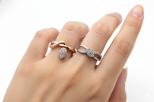Elegant Two-Tone Rings Set