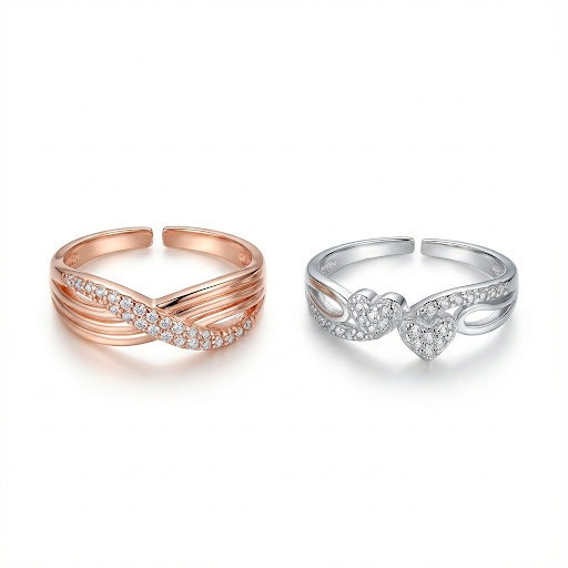 Elegant Adjustable Rings Set