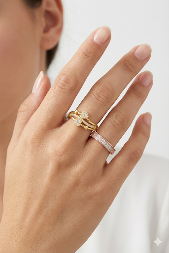 Elegant Gold Plated and Rose Gold Rings