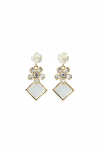 Elegant Floral Drop Earrings