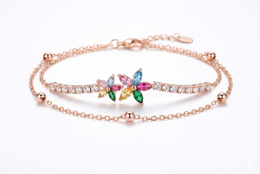 Floral Gemstone Bracelet