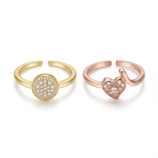 Elegant adjustable rings set