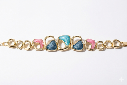 Gold Abstract Charm Bracelet