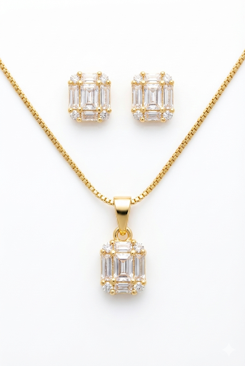 Elegant Gold and Crystal Jewelry Set