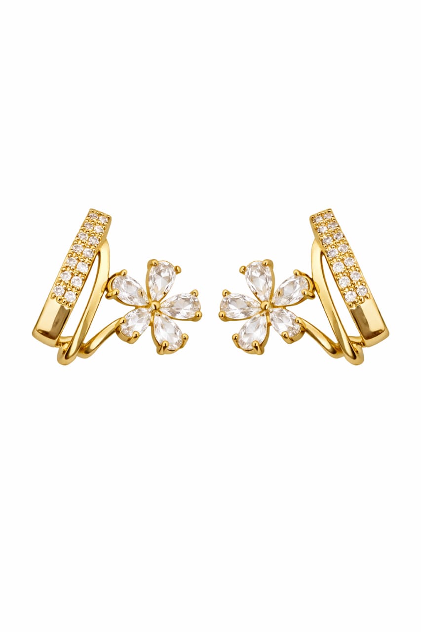 Floral Gold-Plated Earrings