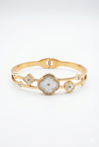 Elegant Gold Plated Flower Bracelet