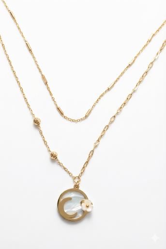 Gold Layered Pendant Necklace