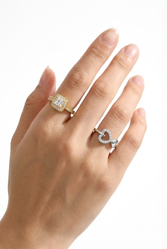 Elegant Crystal Rings Set