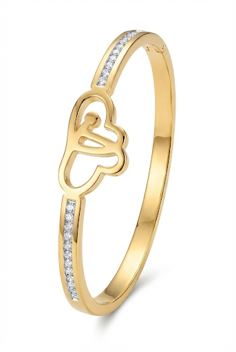 Elegant Gold Plated and Drops Bangle