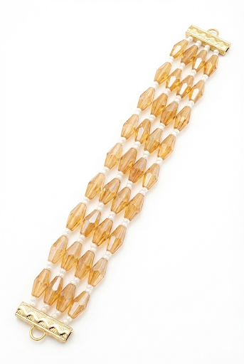 Amber Crystal Beaded Bracelet