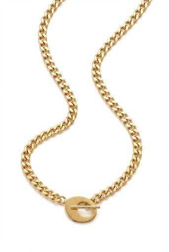 Gold Curb Chain Necklace