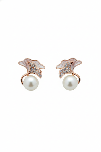 Elegant Pearl and Crystal Stud Earrings