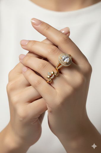 Elegant Gold plated Rings Set