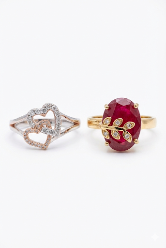 Elegant Gemstone Rings Set