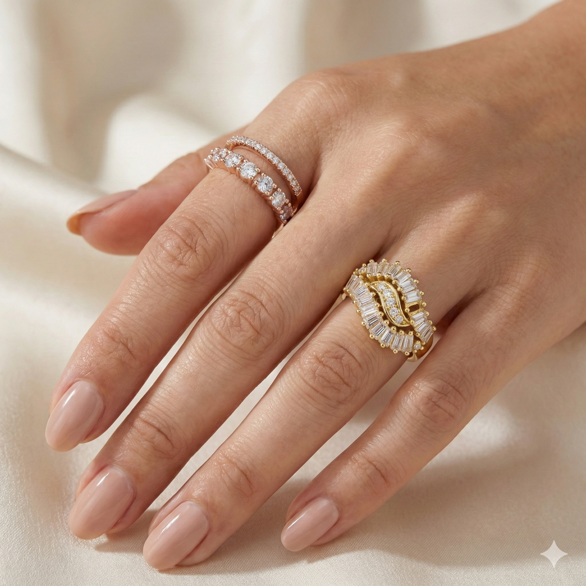 Elegant Diamond Rings Set