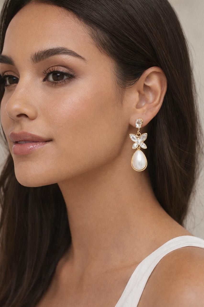 Gold plated Pearl Drop Earrings