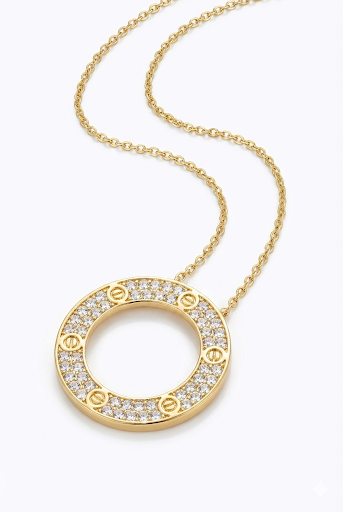 Gold Circle Pendant Necklace