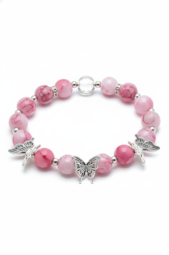 Pink Butterfly Charm Bracelet
