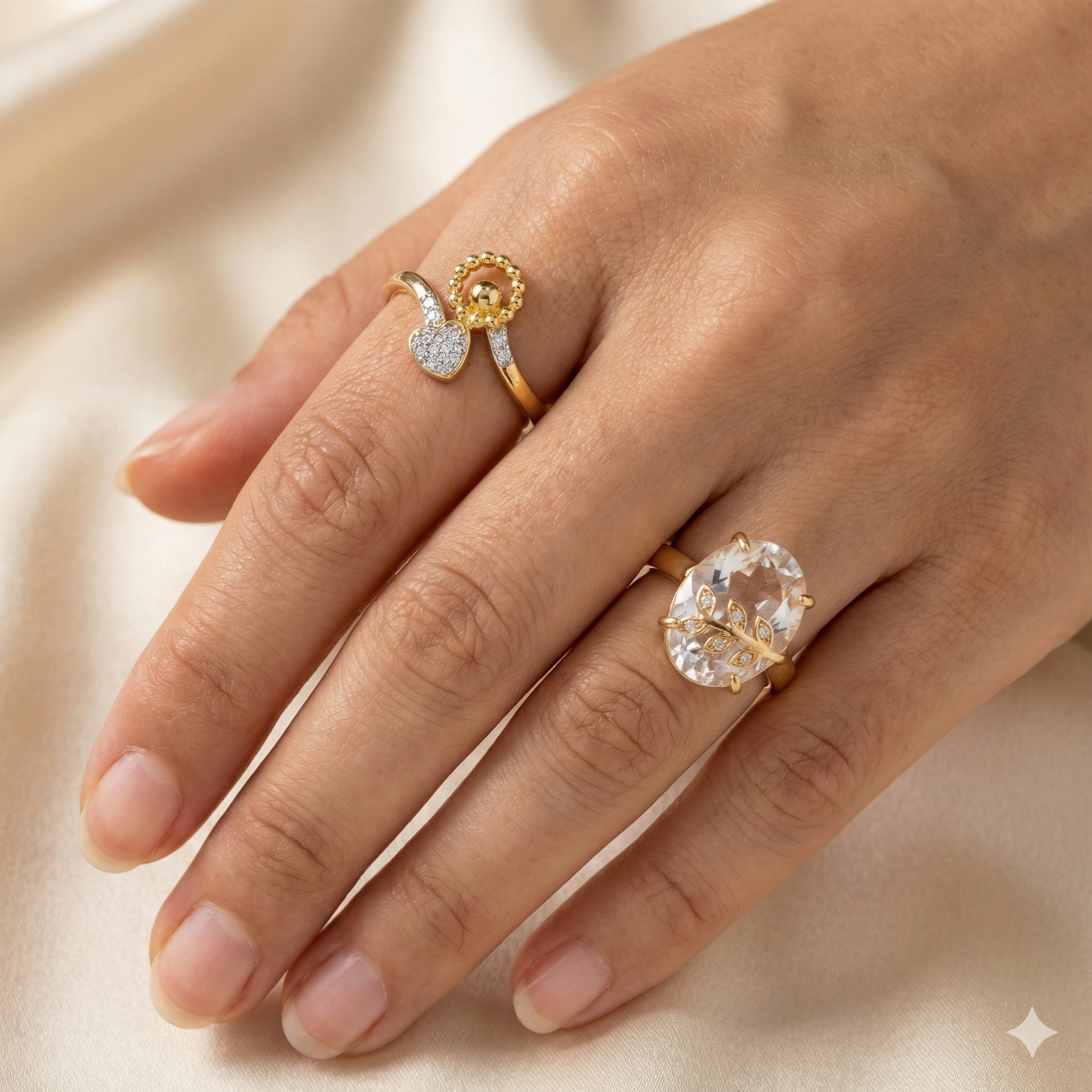 Elegant Gold-Plated Ring Set