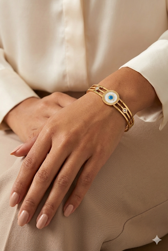 Gold Plated Evil Eye Bracelet