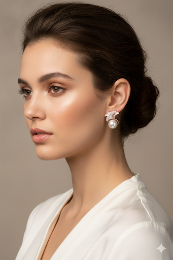 Elegant Pearl and Crystal Stud Earrings