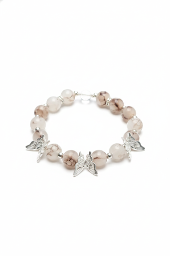Butterfly Charm Beaded Bracelet