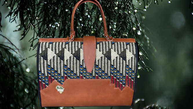 Patterned Leather Handbag