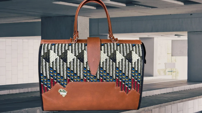 Patterned Leather Handbag