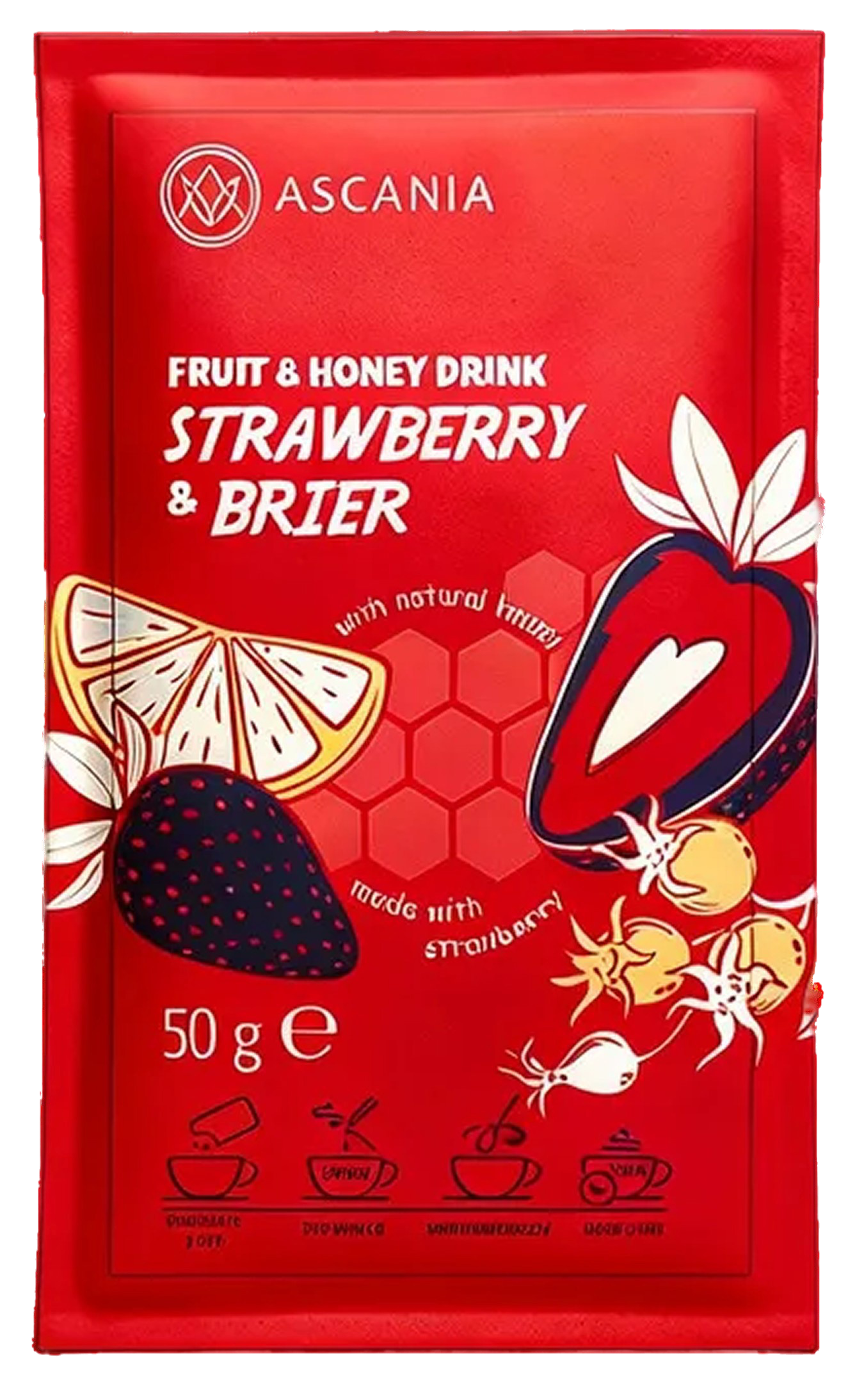 Vaisių arbata su medumi „Braškės ir erškėtuogės“