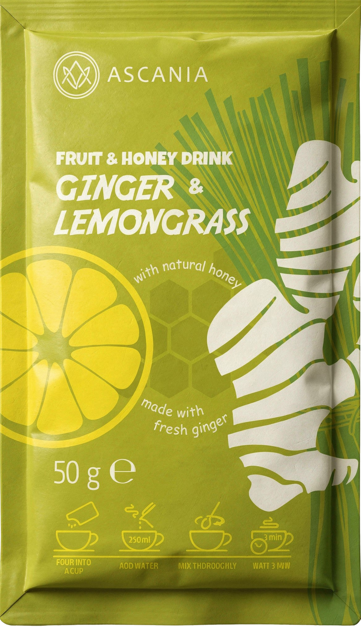 Vaisių arbata su medumi „Imbieras ir citrinžolė“