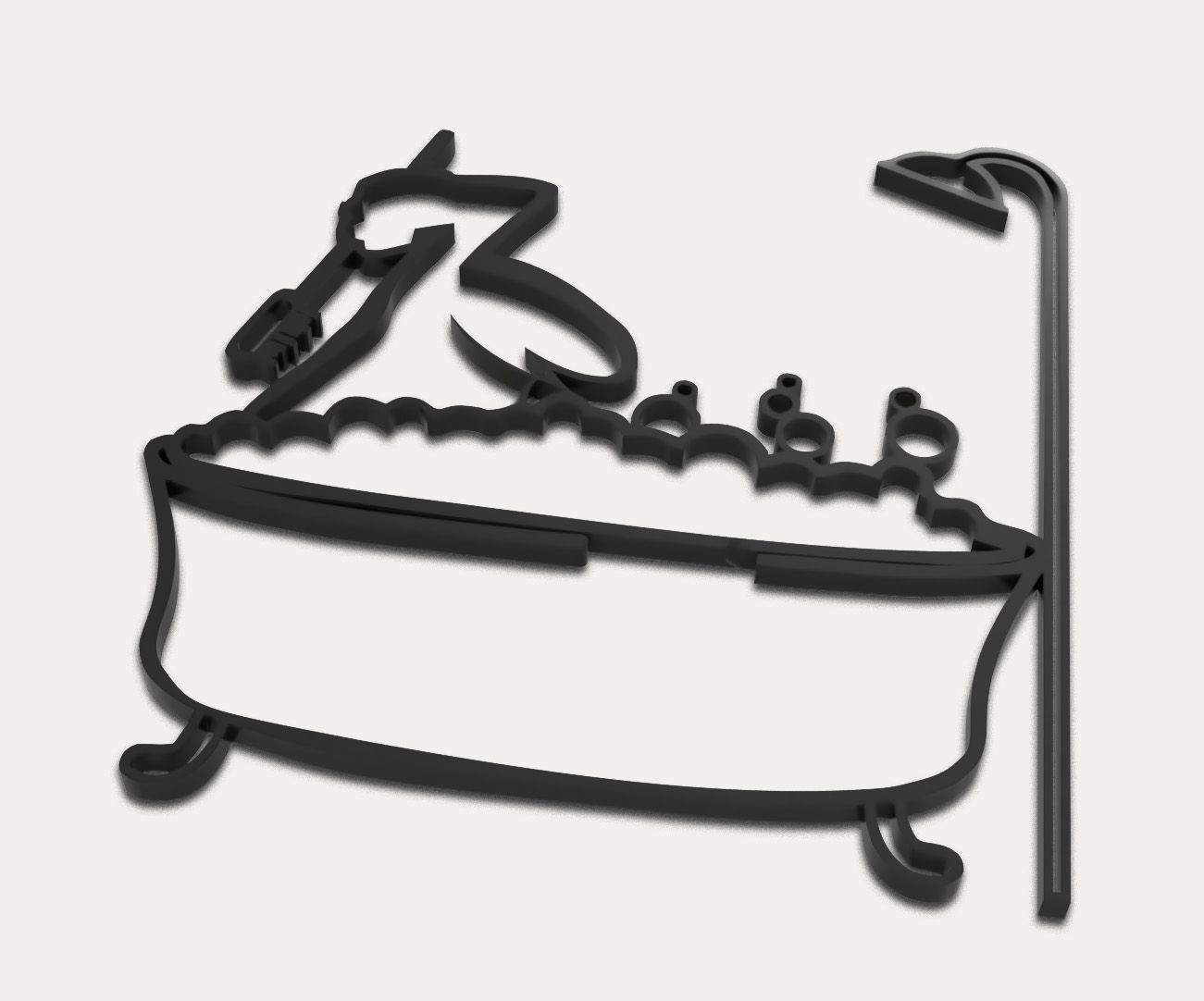 Objet décoratif mural (série TV des années 70) en plastique imprimé en 3D - Salle de bains