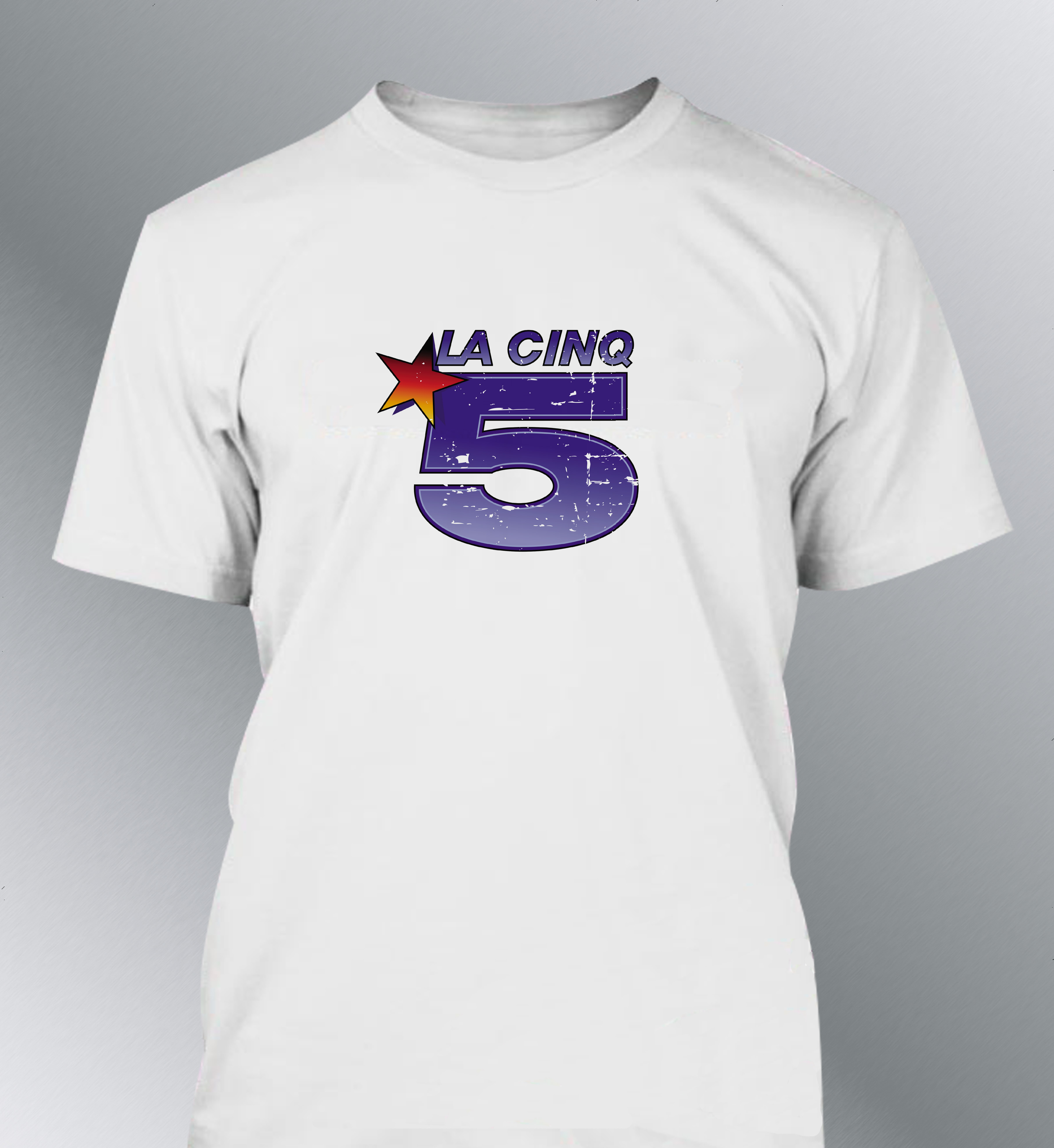 T-shirt Homme La Cinq 5 ancienne chaine Française