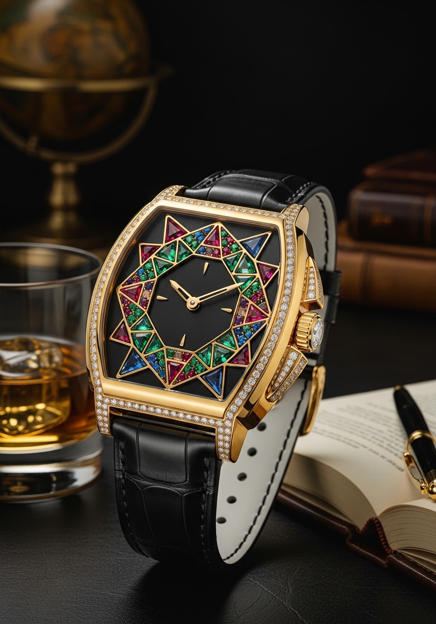 Luxury Gemstone-Studded Watch