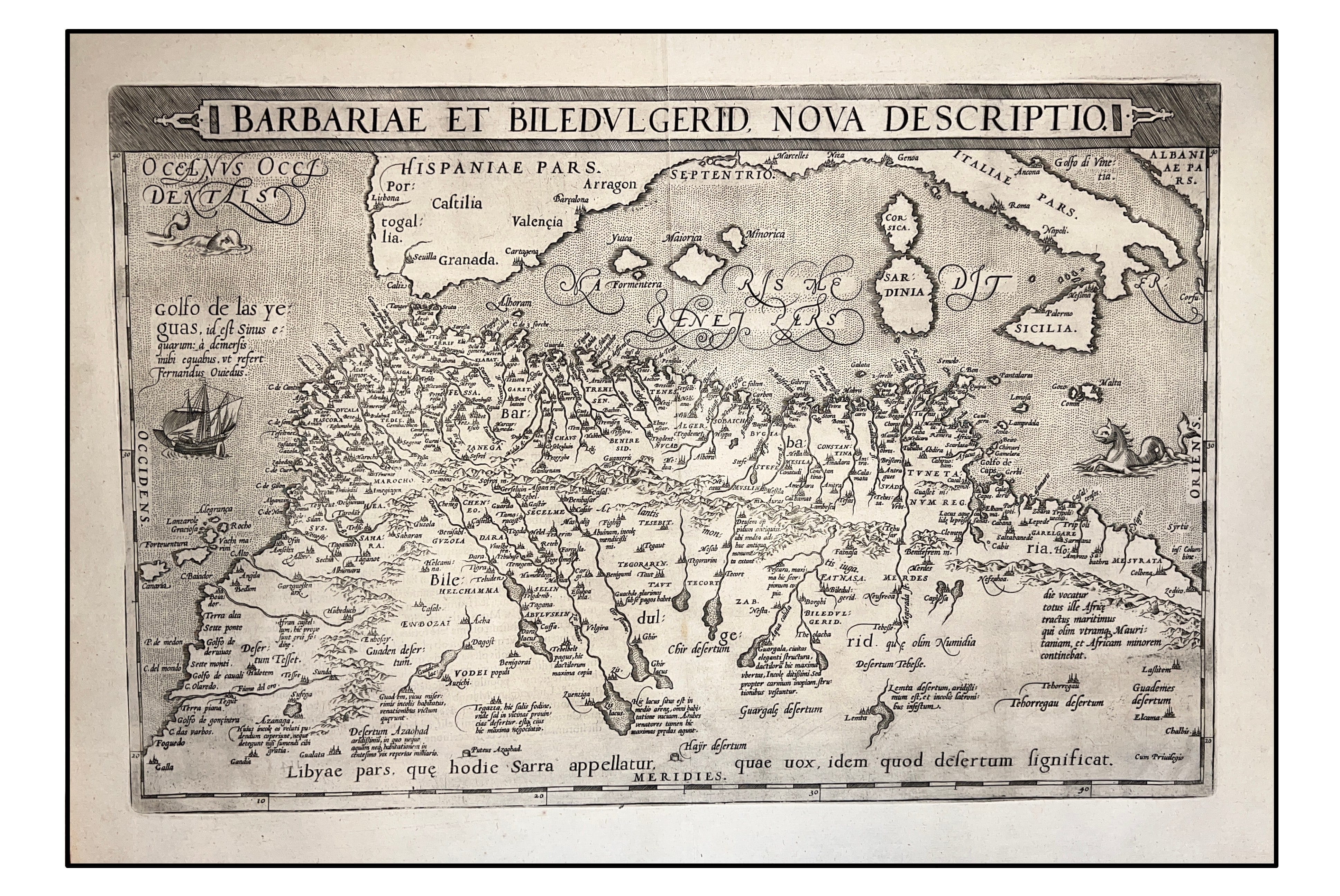 ABRAHAM ORTELIUS - BARBARIAE ET BILEDULGERID NOVA DESCIPTIO - 1590