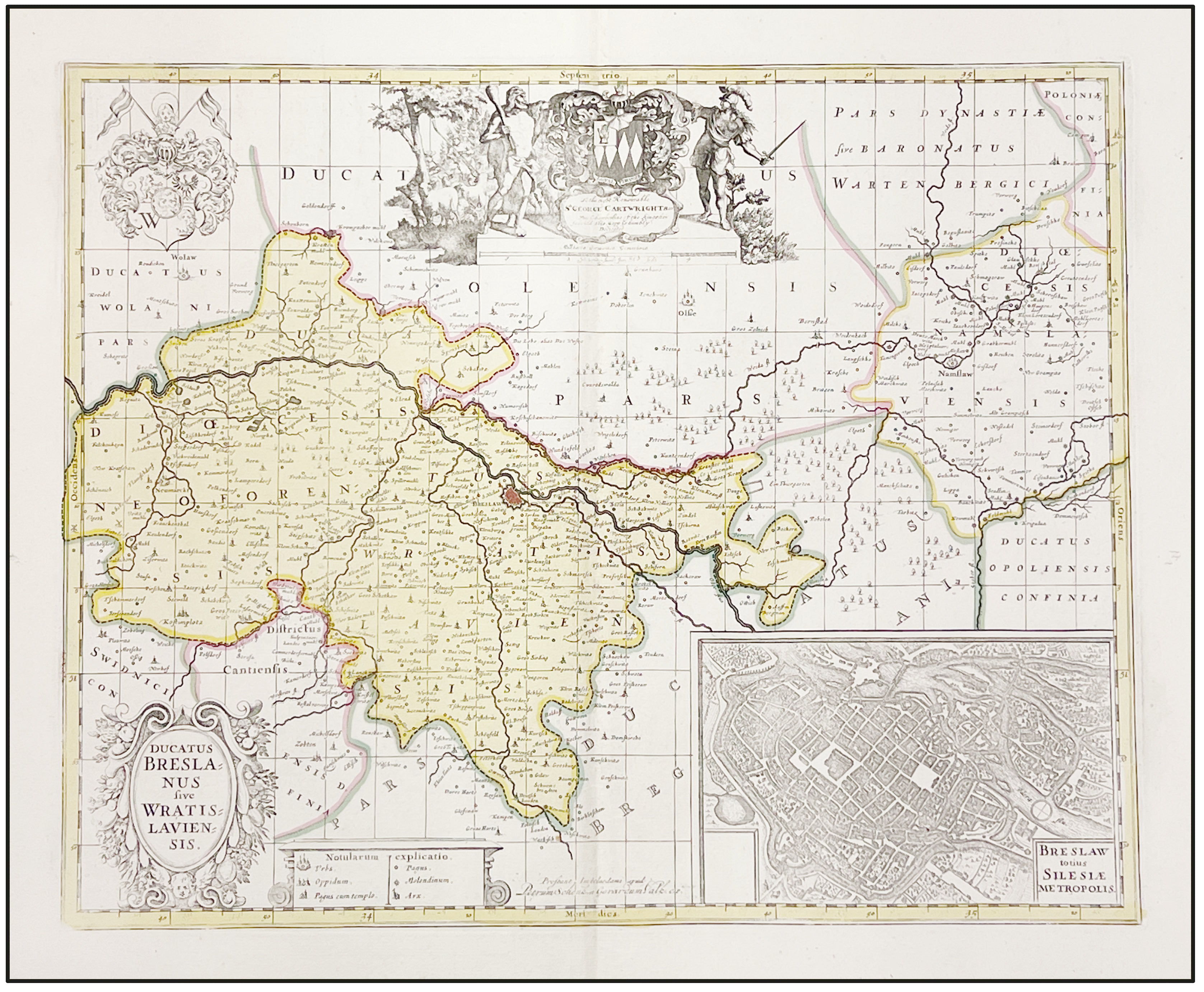 G. VALK / P. SCHENK - DUCATUS BRESLANUS SIVE WRATISLAVIENSIS. - MAPA ANTIGUO DE BRESLAVIA - 1700