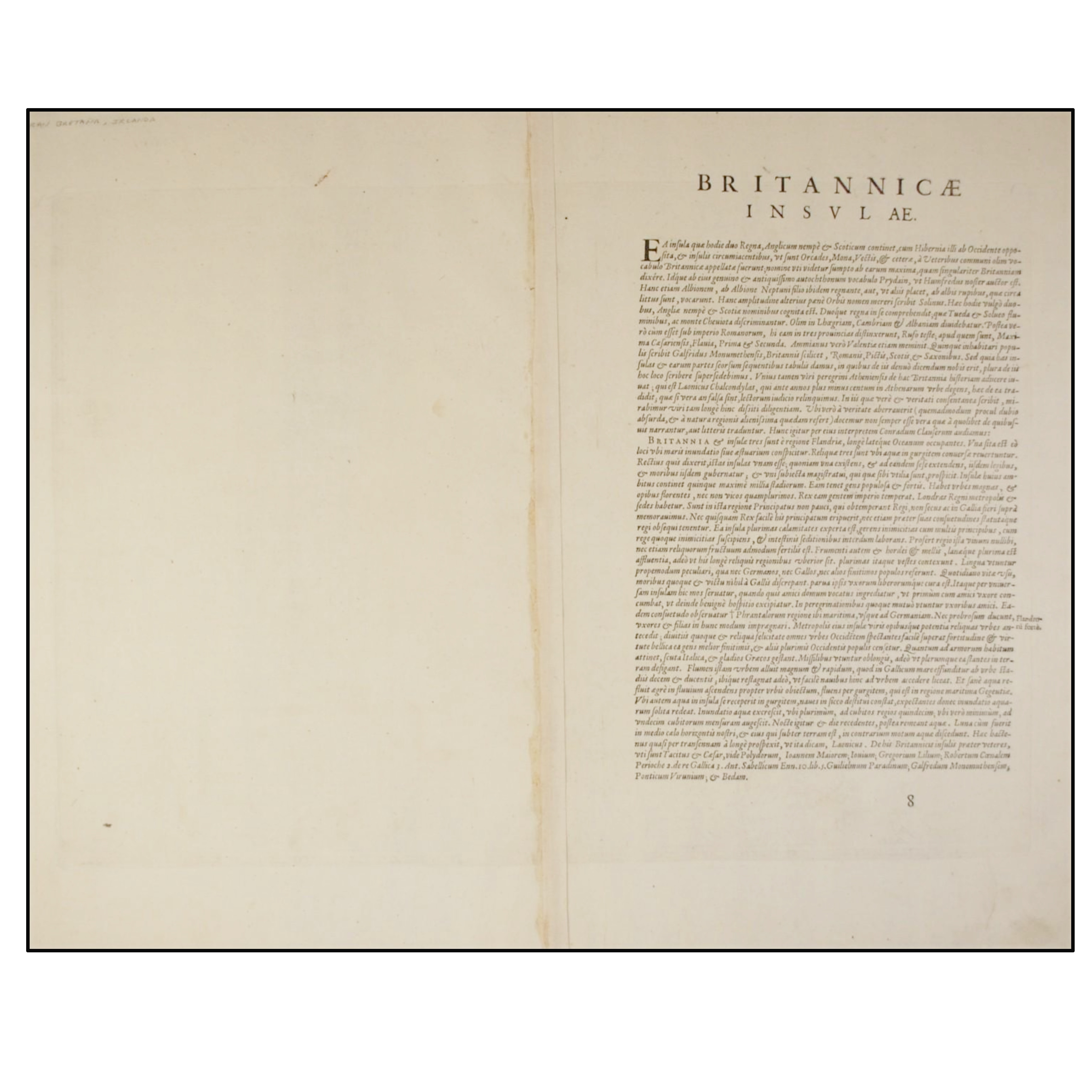 ANGLIÆ, SCOTIÆ ET HIBERNIÆ, SIVE/BRITANNICAR INSVLARVM DESCRIPTIO. [DESCRIPCIÓN DE INGLATERRA, ESCOCIA E IRLANDA, O LAS ISLAS BRITÁNICAS] CUM PRIUILEGIO