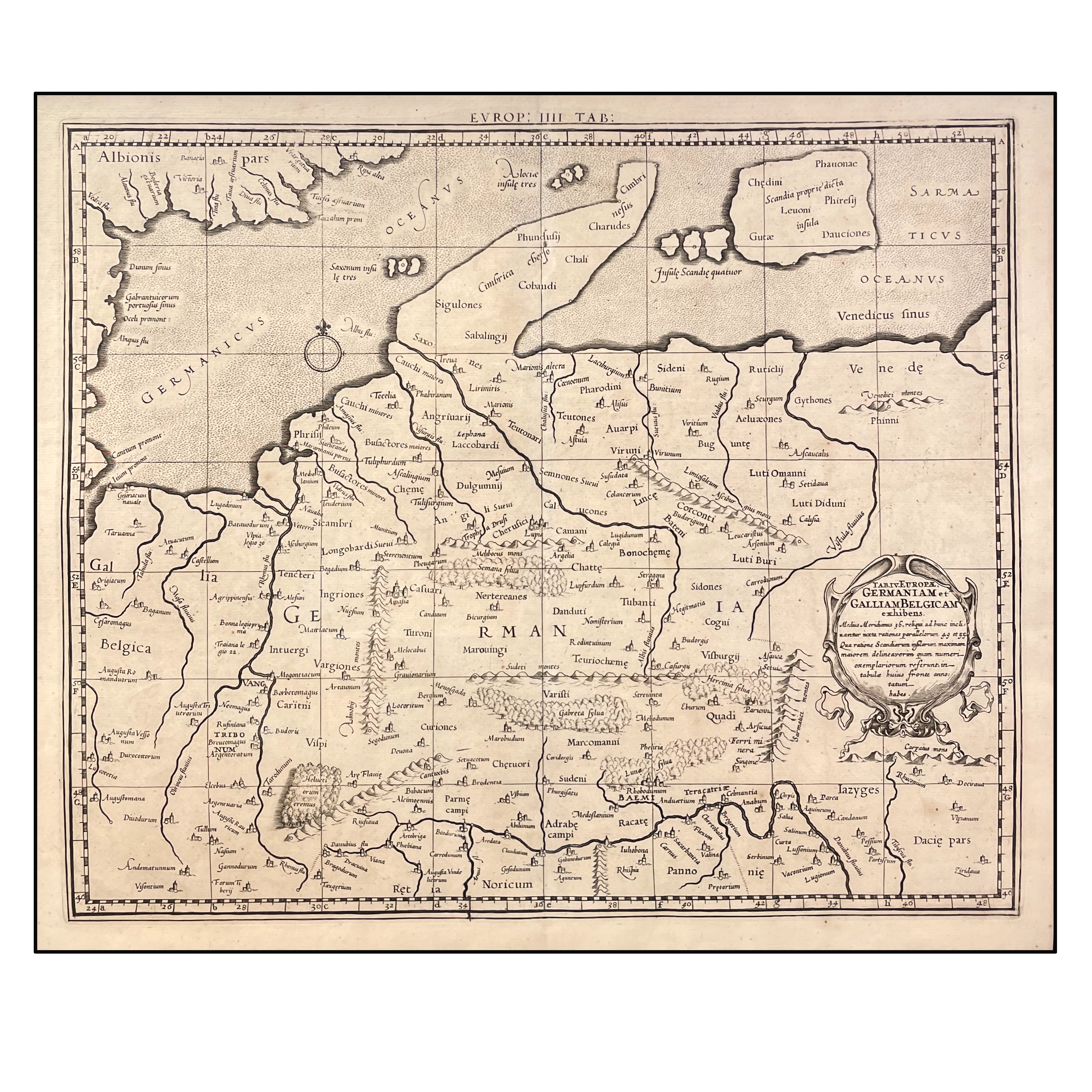 G. MERCATOR / J. HONDIUS - TAB IV EUROPAE GERMANIAM ET GALLIAM BELGICAM - 1730