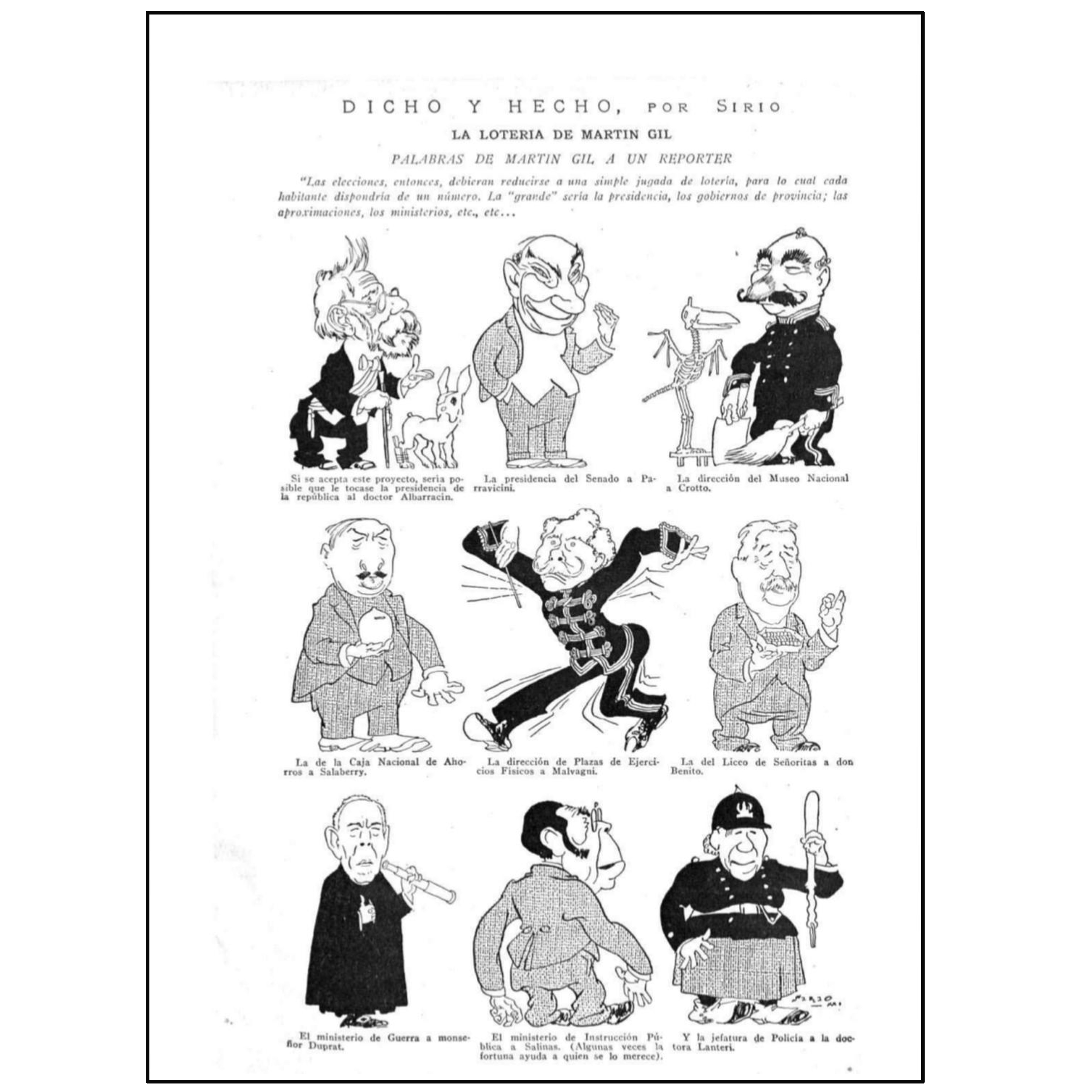 ALEJANDRO SIRIO - DICHO Y HECHO (DIBUJO ORIGINAL) - 1921